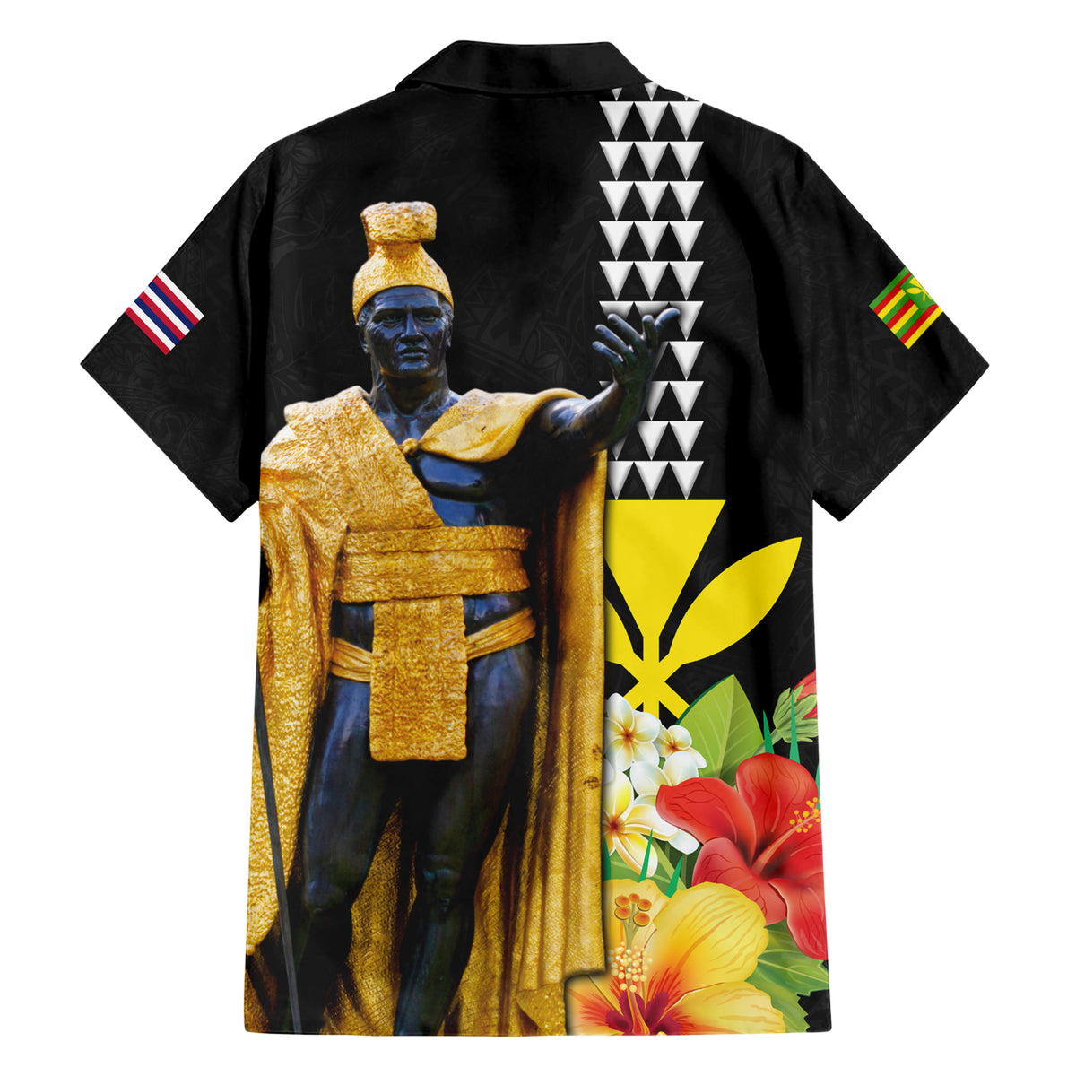 Hawaii King Kamehameha Day Family Matching Short Sleeve Bodycon Dress and Hawaiian Shirt Kanaka Maoli Hibiscus Flower and Kakau Pattern - Wonder Print Shop