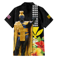 Hawaii King Kamehameha Day Family Matching Short Sleeve Bodycon Dress and Hawaiian Shirt Kanaka Maoli Hibiscus Flower and Kakau Pattern - Wonder Print Shop