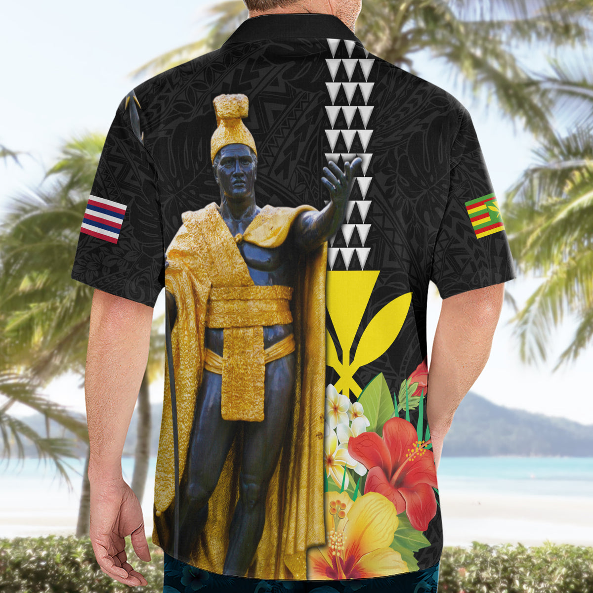 Hawaii King Kamehameha Day Hawaiian Shirt Kanaka Maoli Hibiscus Flower and Kakau Pattern - Wonder Print Shop