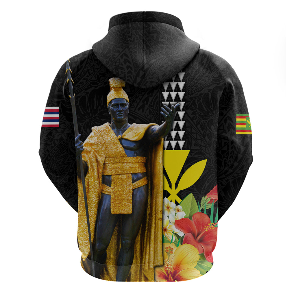 Hawaii King Kamehameha Day Hoodie Kanaka Maoli Hibiscus Flower and Kakau Pattern - Wonder Print Shop