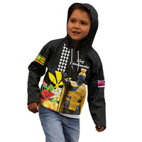 Hawaii King Kamehameha Day Kid Hoodie Kanaka Maoli Hibiscus Flower and Kakau Pattern - Wonder Print Shop