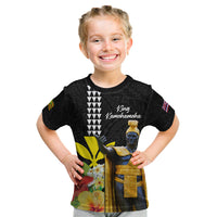 Hawaii King Kamehameha Day Kid T Shirt Kanaka Maoli Hibiscus Flower and Kakau Pattern - Wonder Print Shop