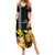 Hawaii King Kamehameha Day Summer Maxi Dress Kanaka Maoli Hibiscus Flower and Kakau Pattern - Wonder Print Shop