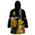 Hawaii King Kamehameha Day Wearable Blanket Hoodie Kanaka Maoli Hibiscus Flower and Kakau Pattern - Wonder Print Shop