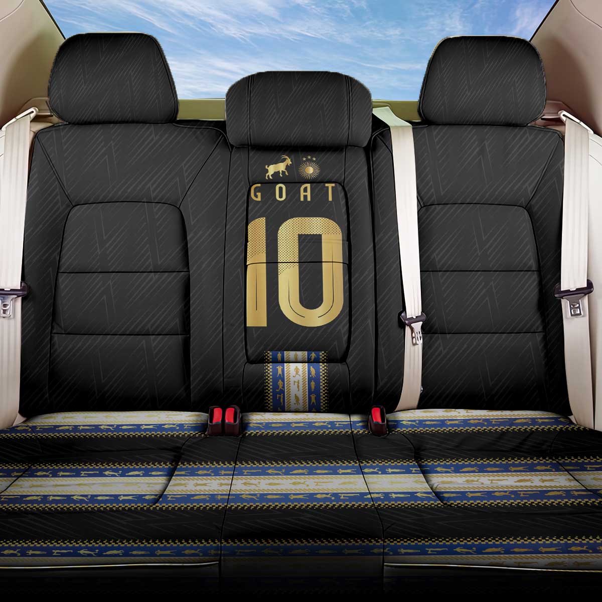 Argentina Football Back Car Seat Cover GOAT-Pride of La Albiceleste