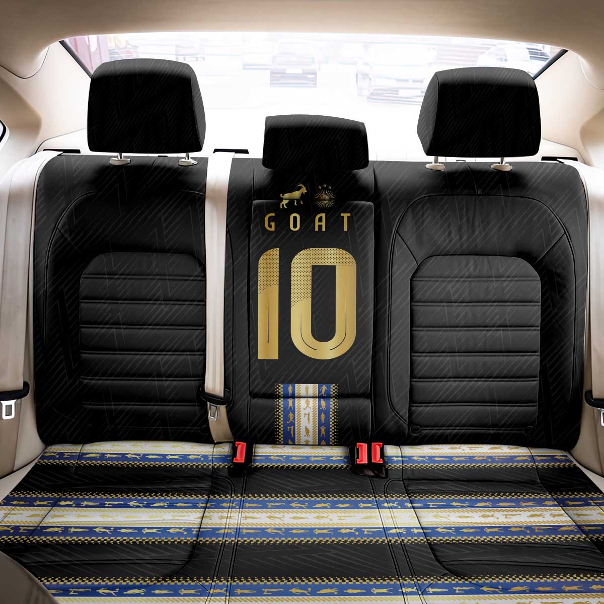 Argentina Football Back Car Seat Cover GOAT-Pride of La Albiceleste