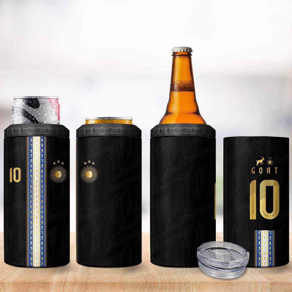 Argentina Football 4 in 1 Can Cooler Tumbler GOAT-Pride of La Albiceleste