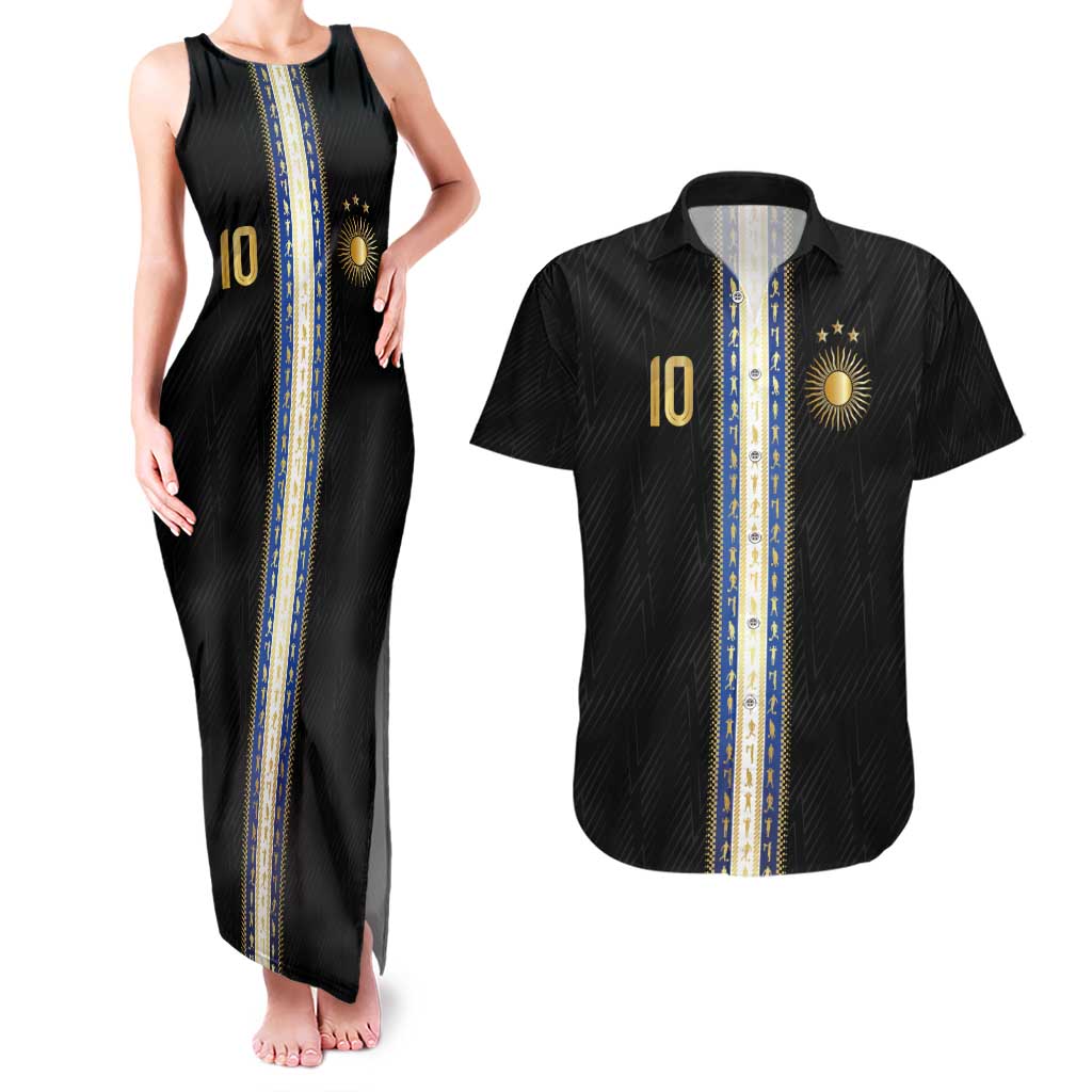 Argentina Football Couples Matching Tank Maxi Dress and Hawaiian Shirt GOAT-Pride of La Albiceleste