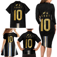 Argentina Football Family Matching Long Sleeve Bodycon Dress and Hawaiian Shirt GOAT-Pride of La Albiceleste