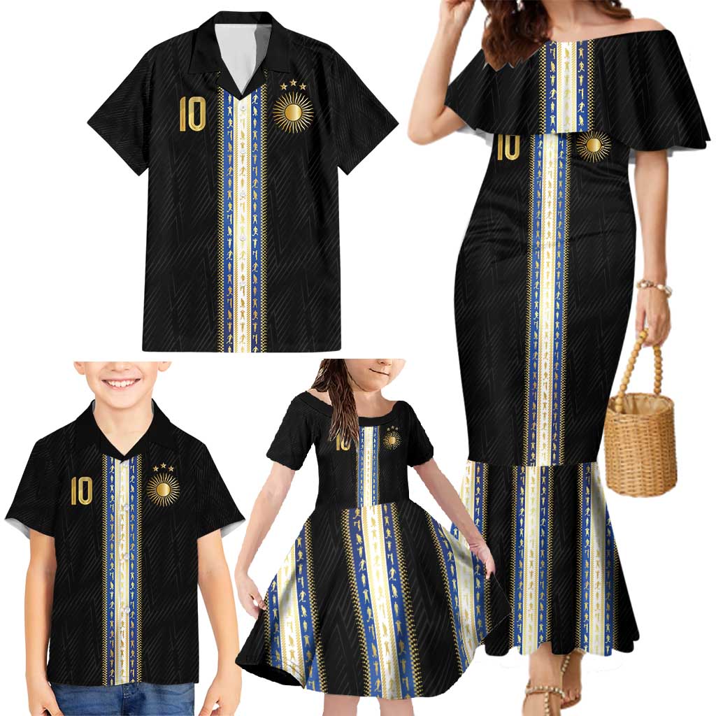 Argentina Football Family Matching Mermaid Dress and Hawaiian Shirt GOAT-Pride of La Albiceleste