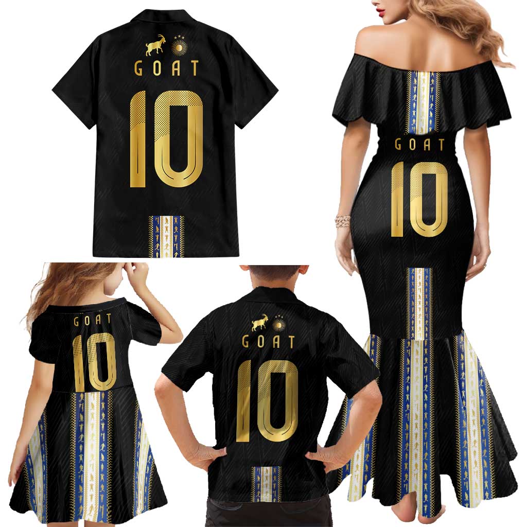 Argentina Football Family Matching Mermaid Dress and Hawaiian Shirt GOAT-Pride of La Albiceleste