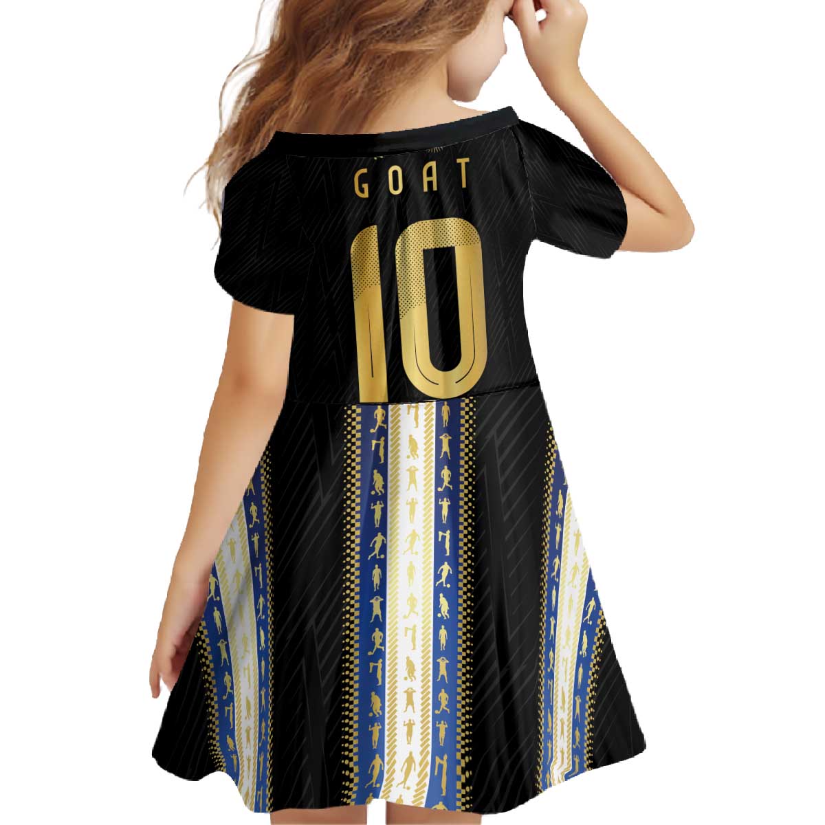 Argentina Football Family Matching Off The Shoulder Long Sleeve Dress and Hawaiian Shirt GOAT-Pride of La Albiceleste