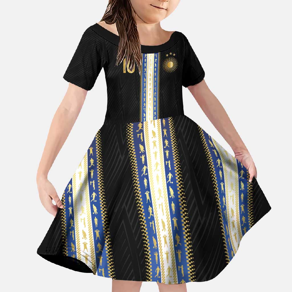 Argentina Football Family Matching Off Shoulder Maxi Dress and Hawaiian Shirt GOAT-Pride of La Albiceleste