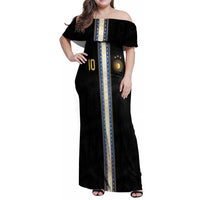 Argentina Football Family Matching Off Shoulder Maxi Dress and Hawaiian Shirt GOAT-Pride of La Albiceleste