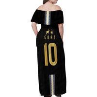 Argentina Football Family Matching Off Shoulder Maxi Dress and Hawaiian Shirt GOAT-Pride of La Albiceleste