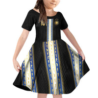 Argentina Football Family Matching Off Shoulder Short Dress and Hawaiian Shirt GOAT-Pride of La Albiceleste