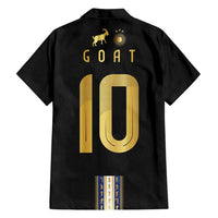 Argentina Football Family Matching Off Shoulder Short Dress and Hawaiian Shirt GOAT-Pride of La Albiceleste
