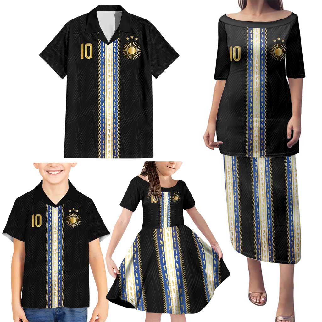 Argentina Football Family Matching Puletasi and Hawaiian Shirt GOAT-Pride of La Albiceleste