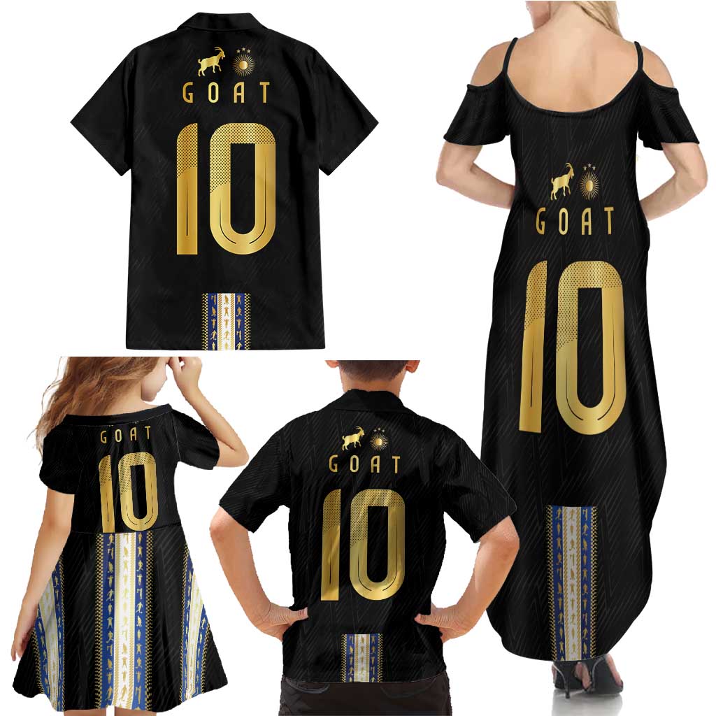 Argentina Football Family Matching Summer Maxi Dress and Hawaiian Shirt GOAT-Pride of La Albiceleste