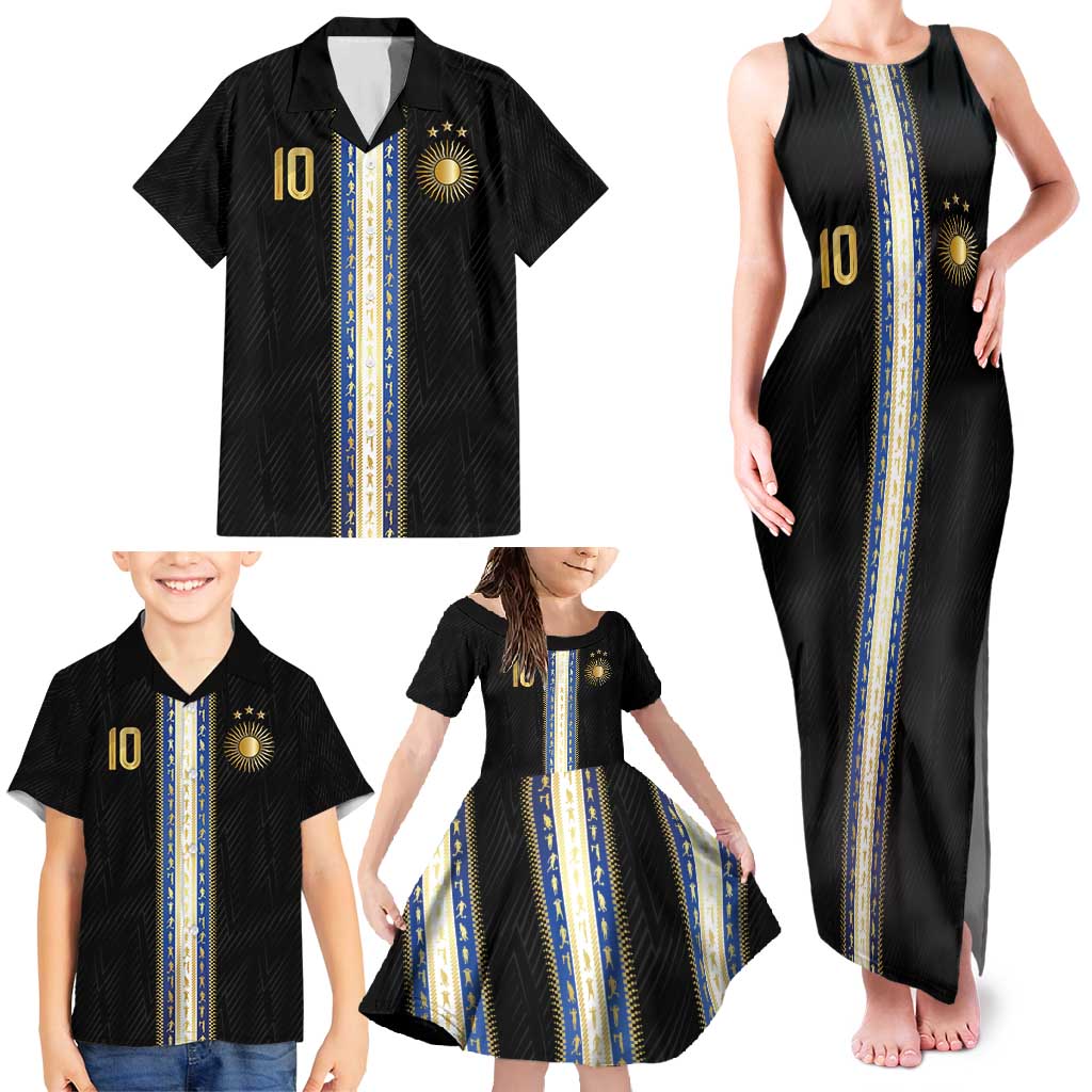Argentina Football Family Matching Tank Maxi Dress and Hawaiian Shirt GOAT-Pride of La Albiceleste