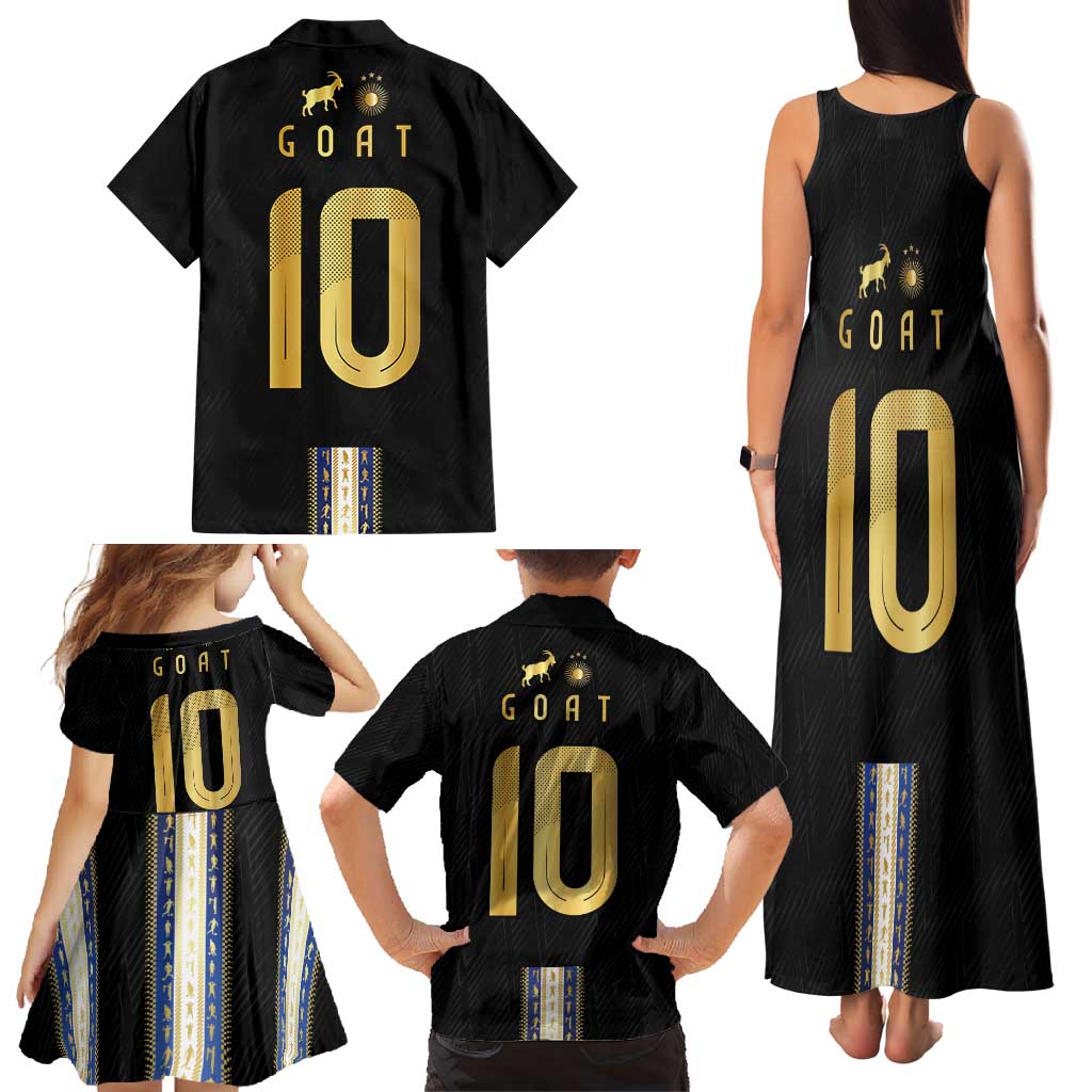 Argentina Football Family Matching Tank Maxi Dress and Hawaiian Shirt GOAT-Pride of La Albiceleste