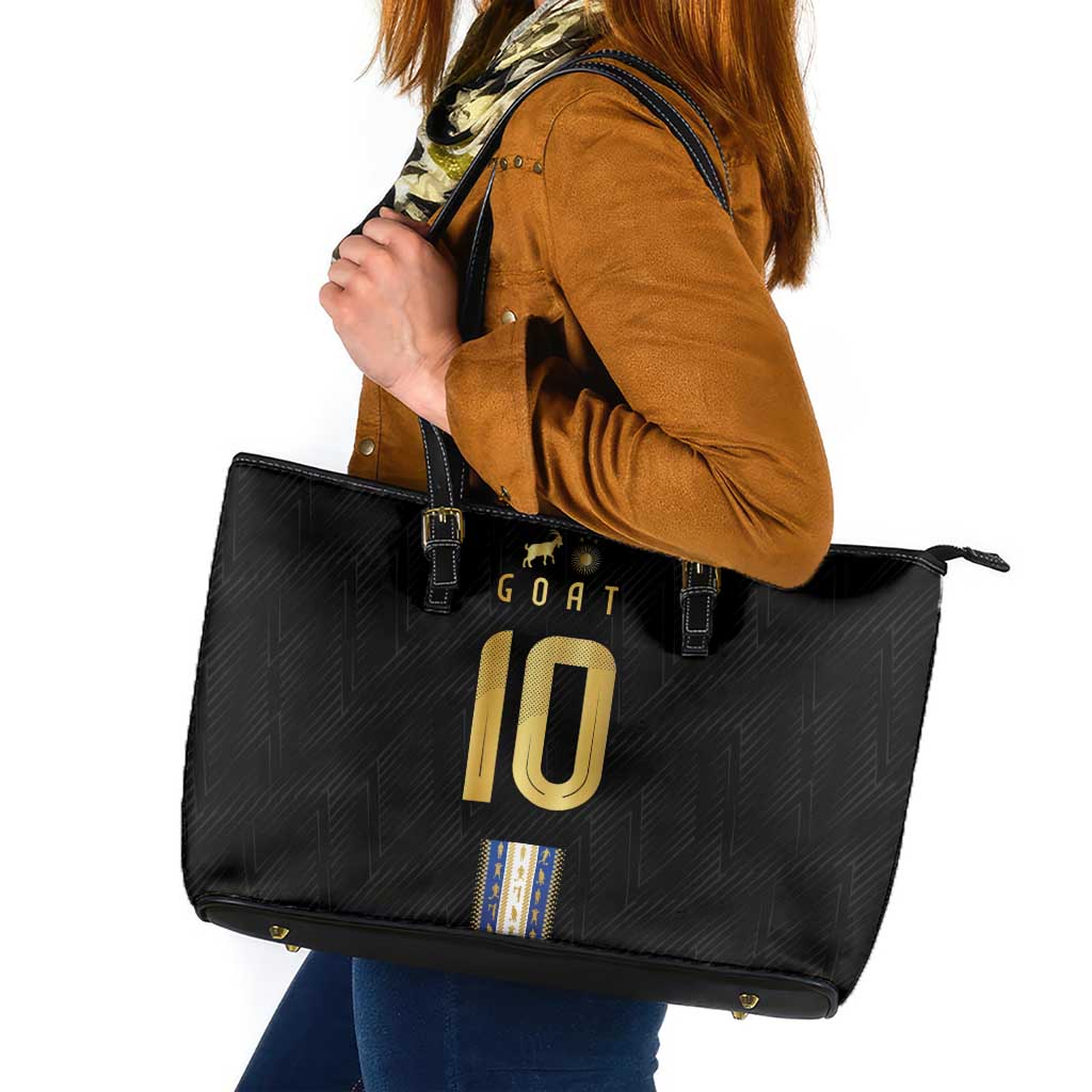 Argentina Football Leather Tote Bag GOAT-Pride of La Albiceleste