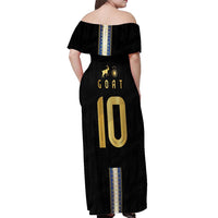 Argentina Football Off Shoulder Maxi Dress GOAT-Pride of La Albiceleste
