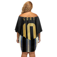 Argentina Football Off Shoulder Short Dress GOAT-Pride of La Albiceleste