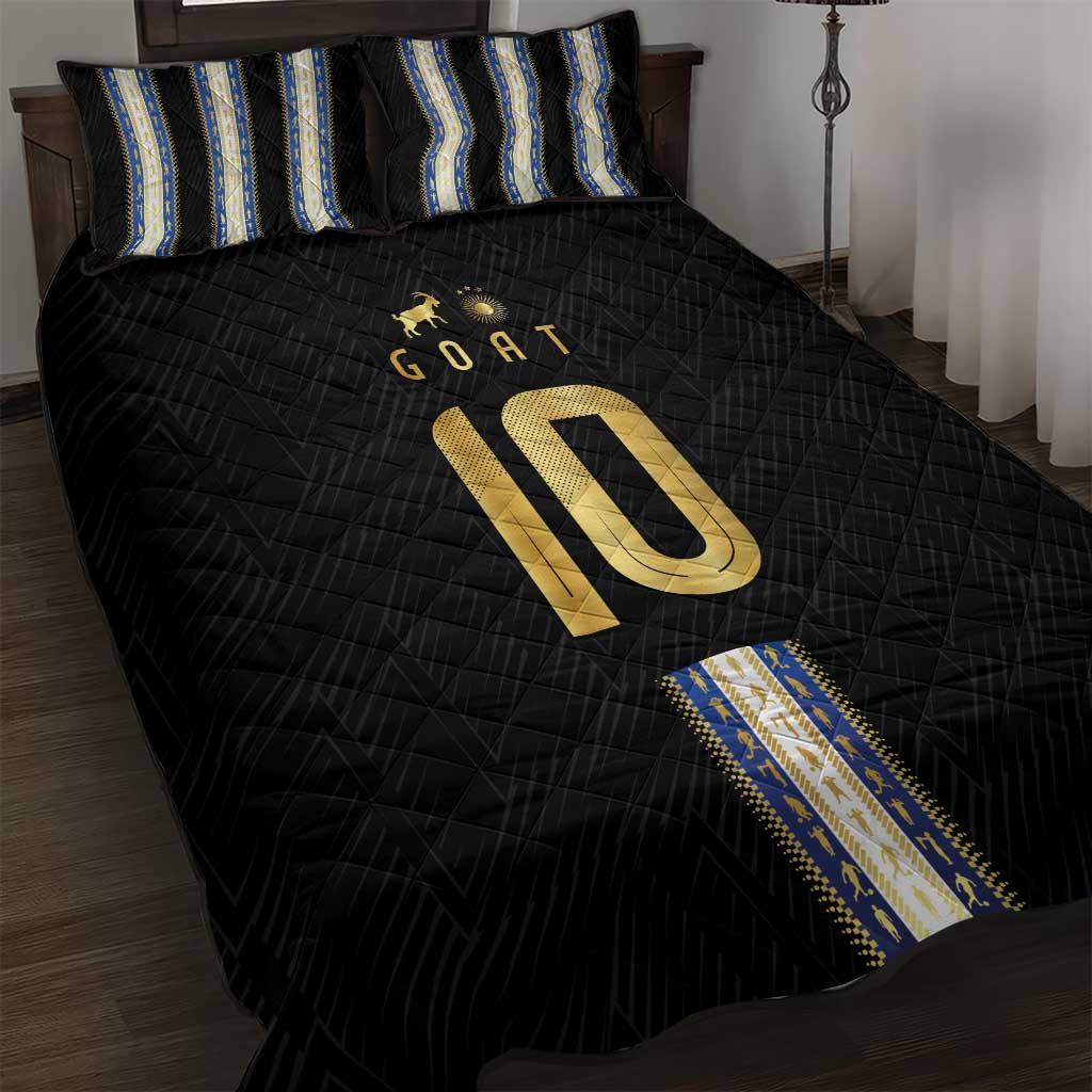 Argentina Football Quilt Bed Set GOAT-Pride of La Albiceleste
