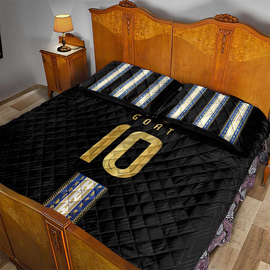 Argentina Football Quilt Bed Set GOAT-Pride of La Albiceleste
