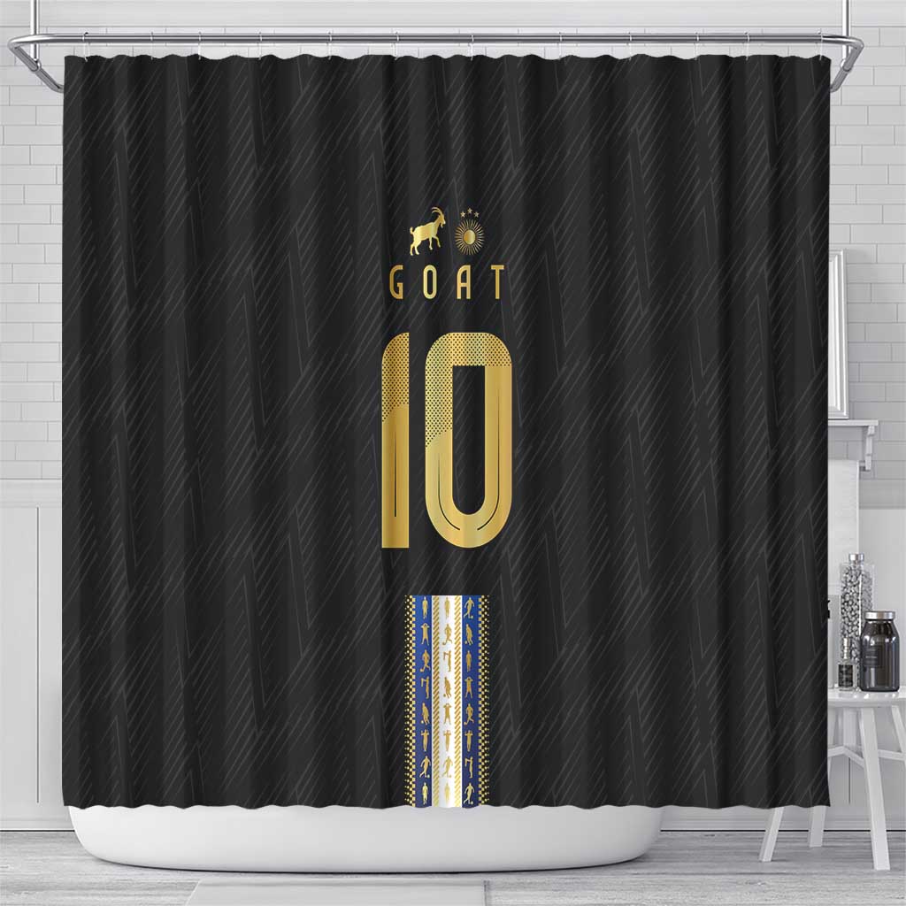 Argentina Football Shower Curtain GOAT-Pride of La Albiceleste