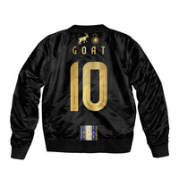 Argentina Football Sleeve Zip Bomber Jacket GOAT-Pride of La Albiceleste