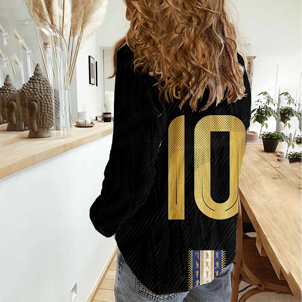 Argentina Football Women Casual Shirt GOAT-Pride of La Albiceleste