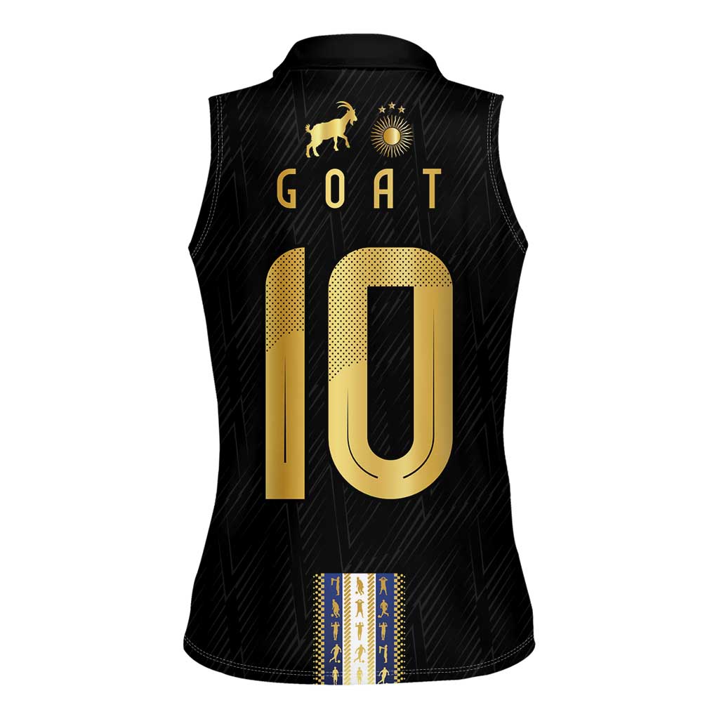 Argentina Football Women Sleeveless Polo Shirt GOAT-Pride of La Albiceleste