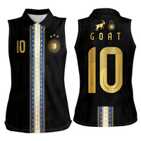 Argentina Football Women Sleeveless Polo Shirt GOAT-Pride of La Albiceleste