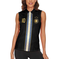 Argentina Football Women Sleeveless Polo Shirt GOAT-Pride of La Albiceleste