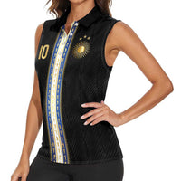 Argentina Football Women Sleeveless Polo Shirt GOAT-Pride of La Albiceleste