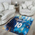 Custom Argentina Football Area Rug La Albiceleste Marble Sky Version