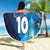 Custom Argentina Football Beach Blanket La Albiceleste Marble Sky Version