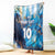 Custom Argentina Football Blanket La Albiceleste Marble Sky Version