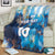 Custom Argentina Football Blanket La Albiceleste Marble Sky Version