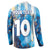 Custom Argentina Football Button Sweatshirt La Albiceleste Marble Sky Version