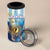 Custom Argentina Football 4 in 1 Can Cooler Tumbler La Albiceleste Marble Sky Version