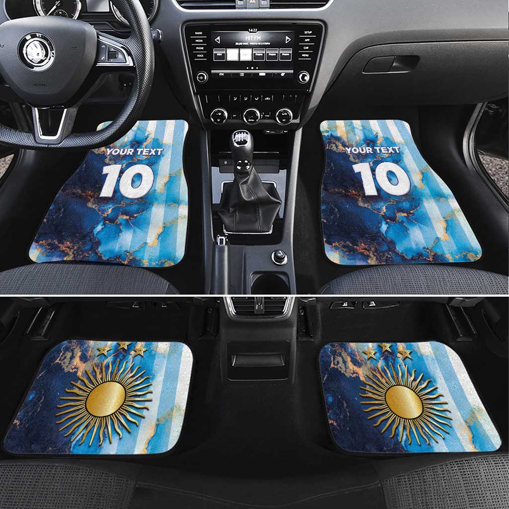 Custom Argentina Football Car Mats La Albiceleste Marble Sky Version