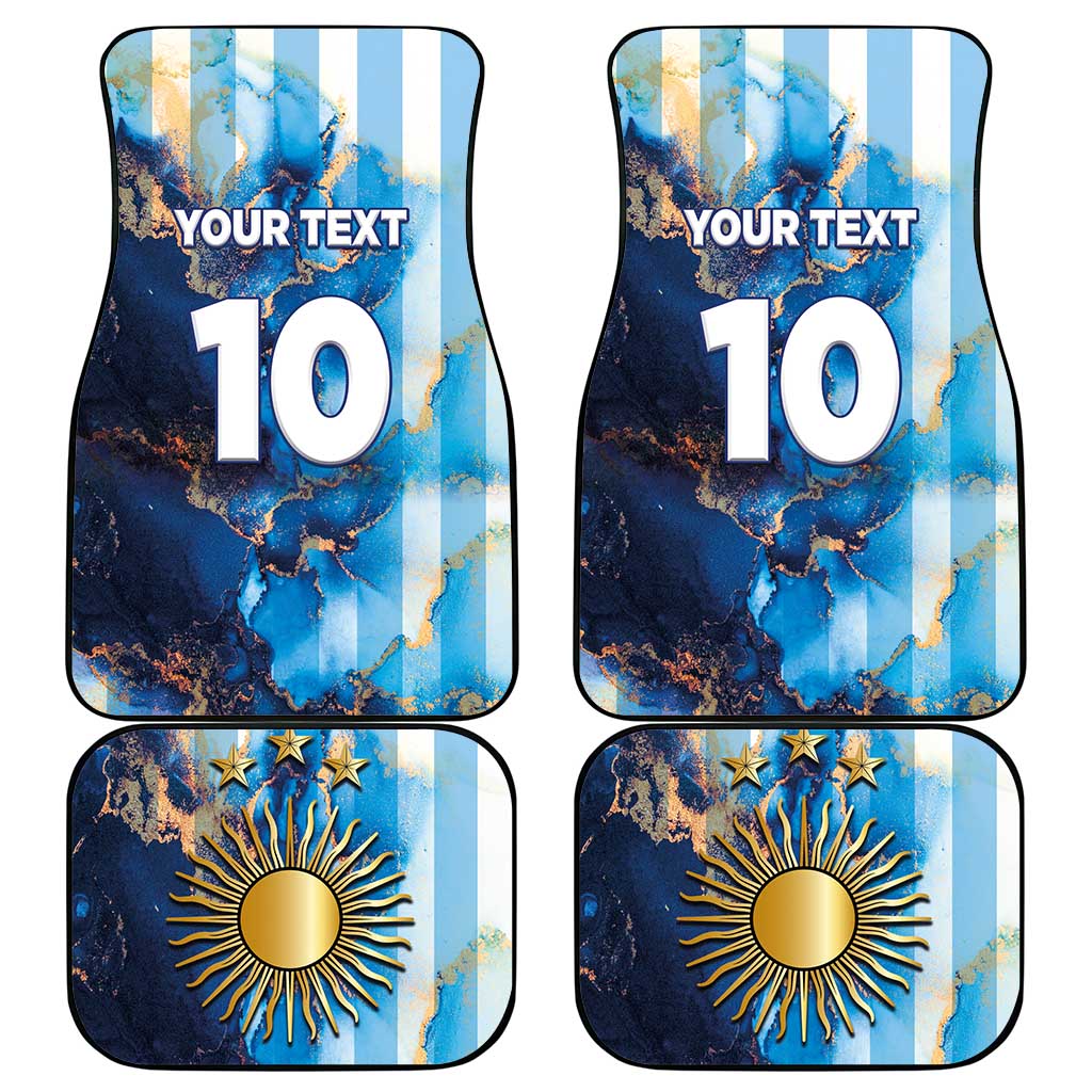Custom Argentina Football Car Mats La Albiceleste Marble Sky Version