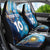 Custom Argentina Football Car Seat Cover La Albiceleste Marble Sky Version