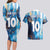 Custom Argentina Football Couples Matching Long Sleeve Bodycon Dress and Hawaiian Shirt La Albiceleste Marble Sky Version