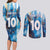 Custom Argentina Football Couples Matching Long Sleeve Bodycon Dress and Long Sleeve Button Shirt La Albiceleste Marble Sky Version