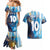 Custom Argentina Football Couples Matching Mermaid Dress and Hawaiian Shirt La Albiceleste Marble Sky Version