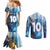 Custom Argentina Football Couples Matching Mermaid Dress and Long Sleeve Button Shirt La Albiceleste Marble Sky Version